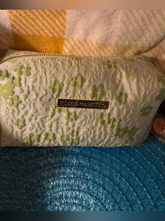 Vince Camuto Other - Vince Camuto green and beige  floral cosmetic bag zipper on top . M.S.R.P. $29.